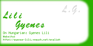 lili gyenes business card